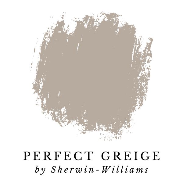 Perfect Greige by Sherwin Williams paint color splotch