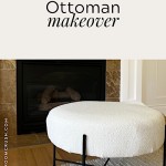 How to reupholster an ottoman with modern boucle material: DIY