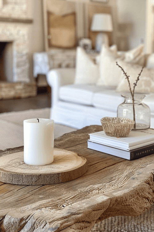 Bright Living room with natural organic fabrics organic modern style