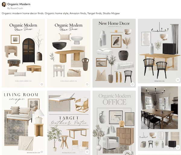 collections showing real life examples of the best places to find organic modern furniture and decor online