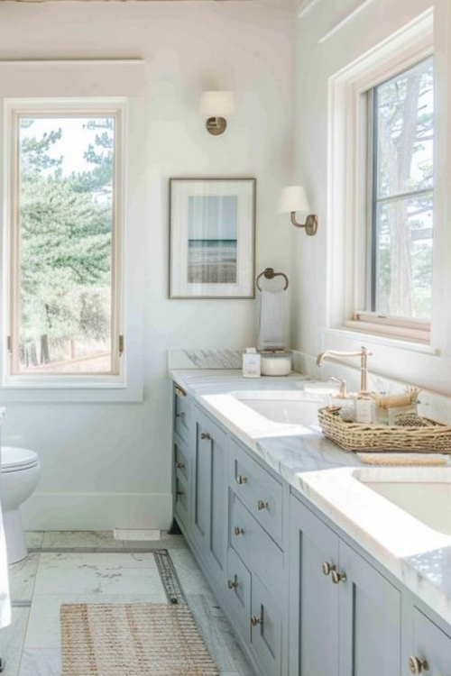 coastal grandma nancy meyers style bathroom