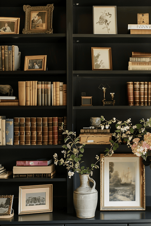 best black paint colors for built in bookcase