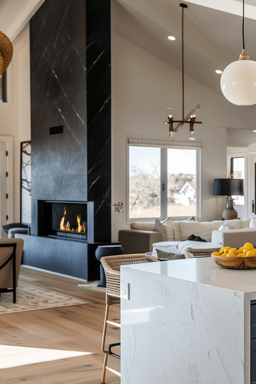 best black paint colors for fireplace accents