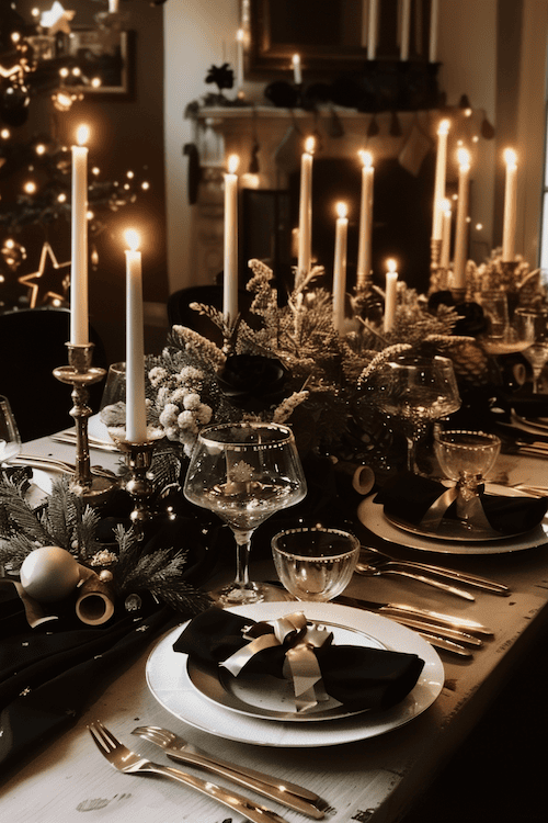 Black Tie Christmas Party Decor