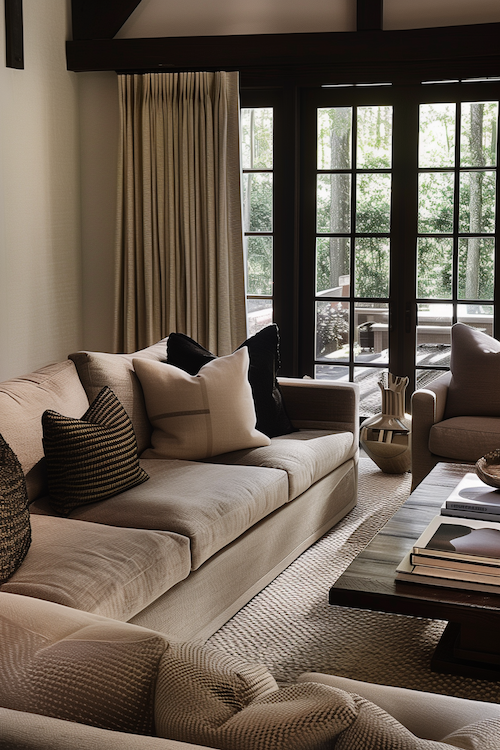 living room decorated in quiet luxury style