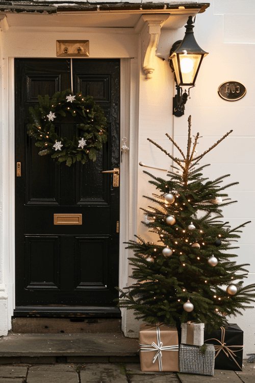 Minimalist Christmas front porch decor ideas