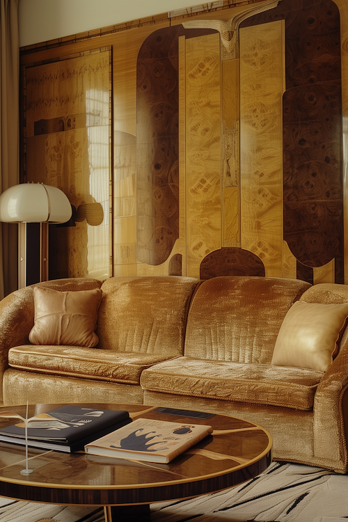 gold color drenching mono room trend