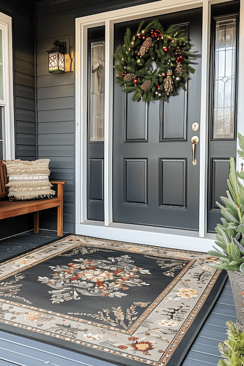 Outdoor rug by front door
