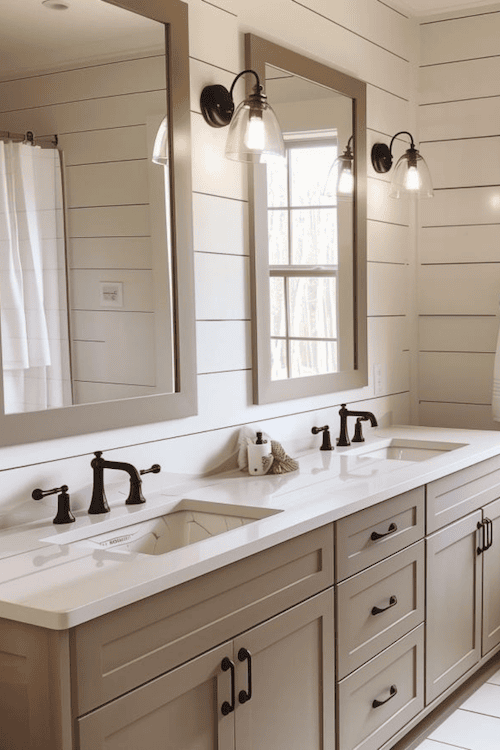 Modern Farmhouse Bathroom Remodel Reveal