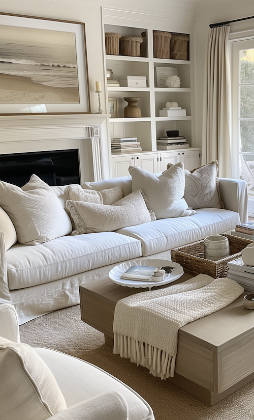 image of serene livingroom decorated in coastal style