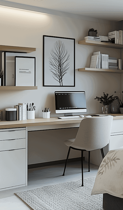 desk organization in minimalist dorm decor ideas