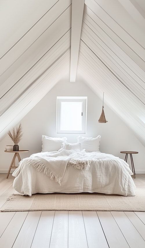 cozt Scandinavian attic bedroom
