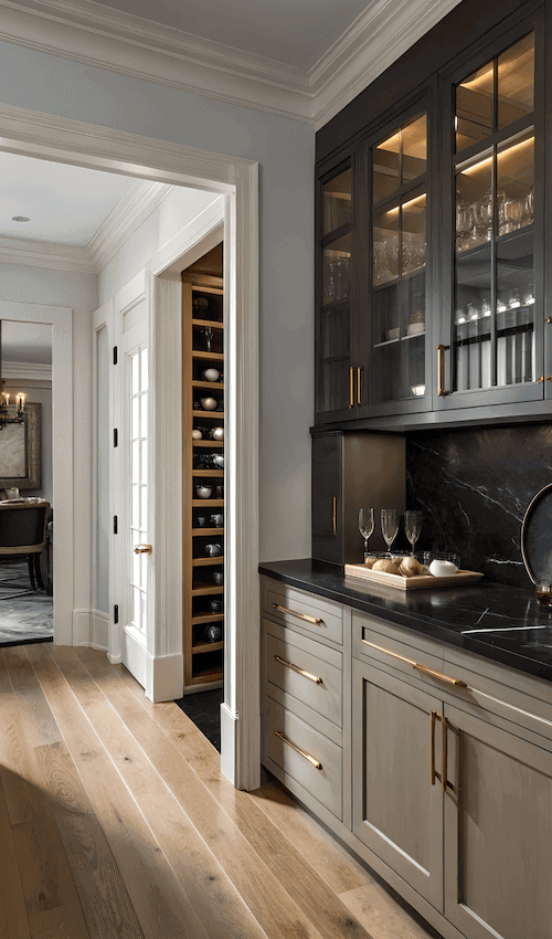 2025 kitchen trends - apothecary style butlers pantry in kitchen