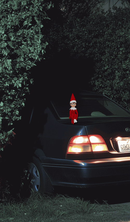the craziest elf on the shelf ideas - car mishap