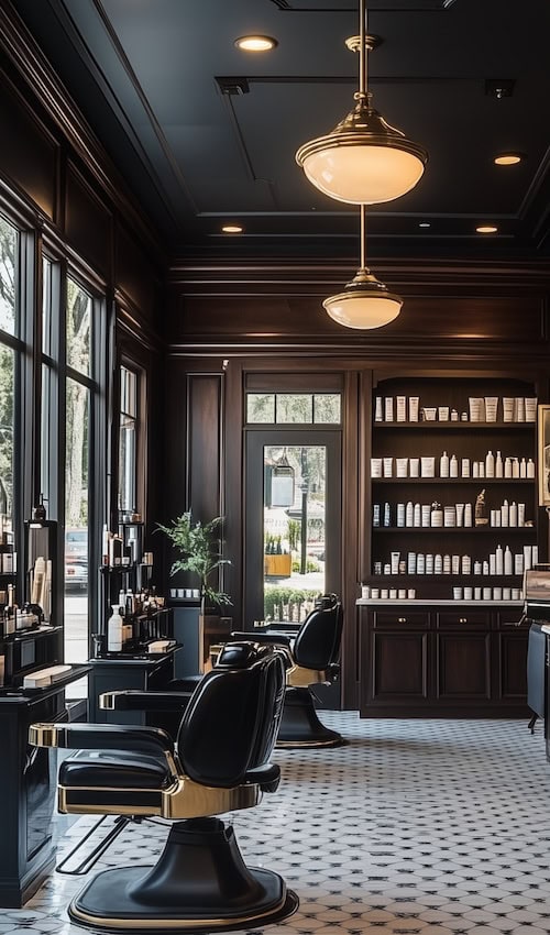 luxury salon interior design apothecary vintage inspo