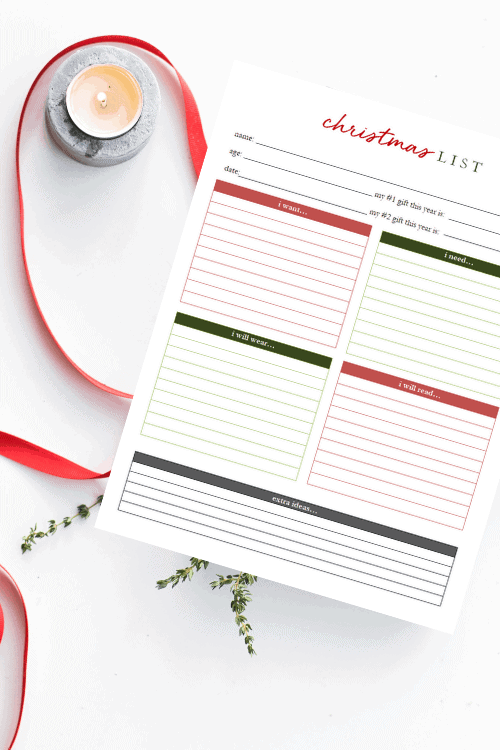 Christmas-List printable