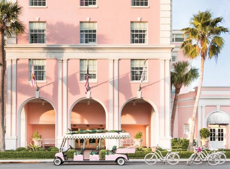 The Colony Hotel is the epitome of Palm Beach aesthetic - pink hotel room