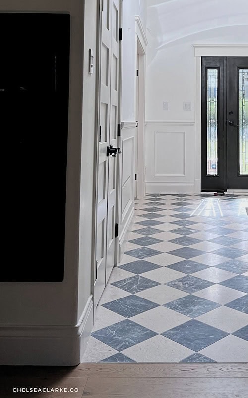 looking into foyer after renovation DIY - entryway flooring ideas
