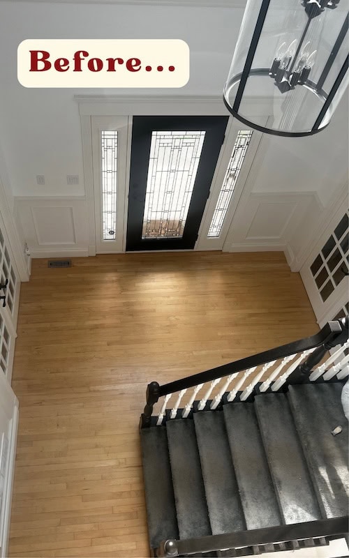 split level foyer makeover before