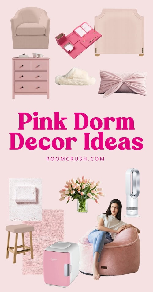 pretty pink dorm room ideas