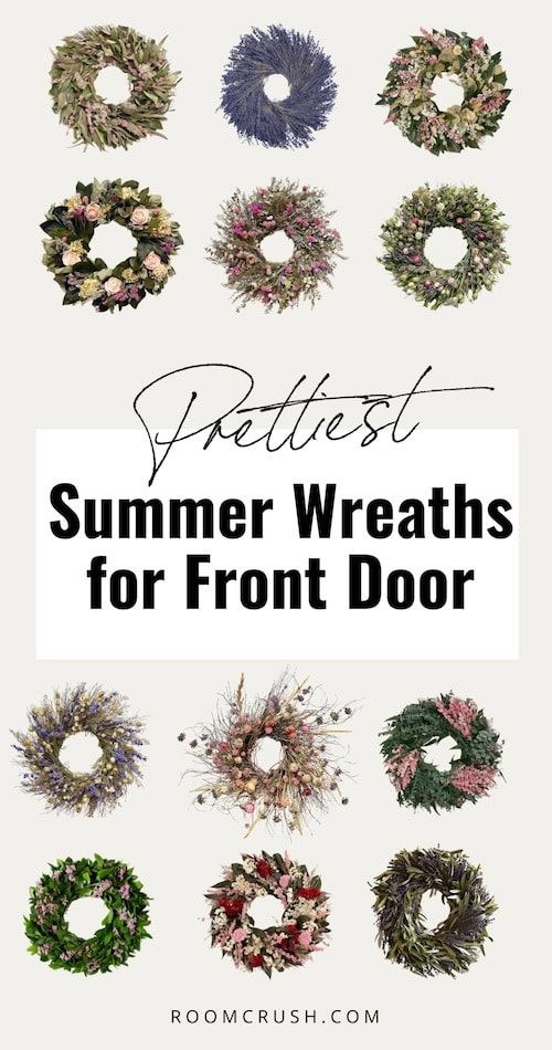 collection of the Prettiest Summer Wreaths for Front Door