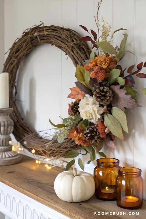 elegant rustic fall wreath