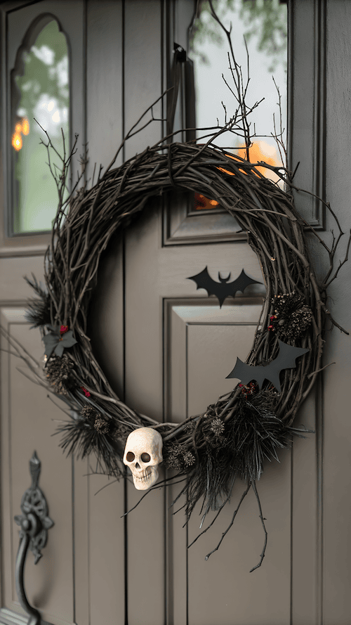 classy-black-rustic-halloween-wreath DIY ideas