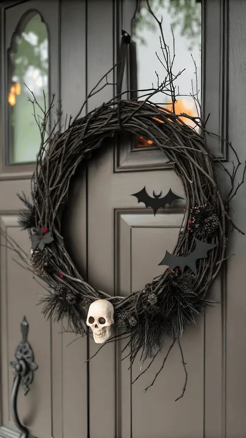 classy-black-rustic-halloween-wreath DIY ideas
