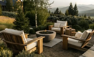 Inspiring Outdoor Fire Pit Seating Ideas with nature in background