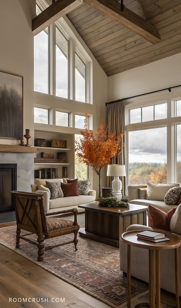 example of fall living room decor