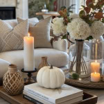 cozy Fall table decor styled like a nancy meyers living room