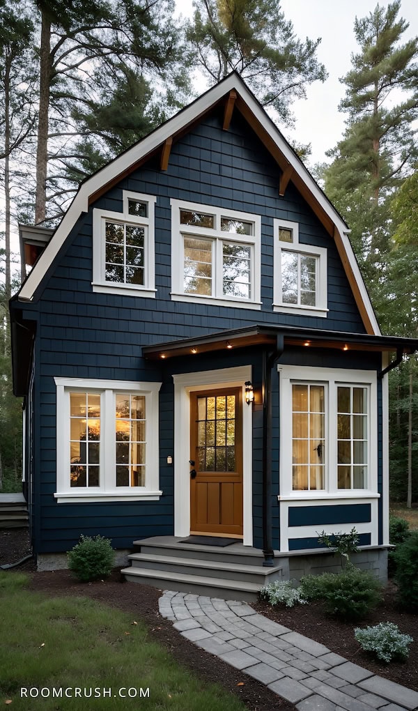 forest cabin blue house paint exterior colors for house