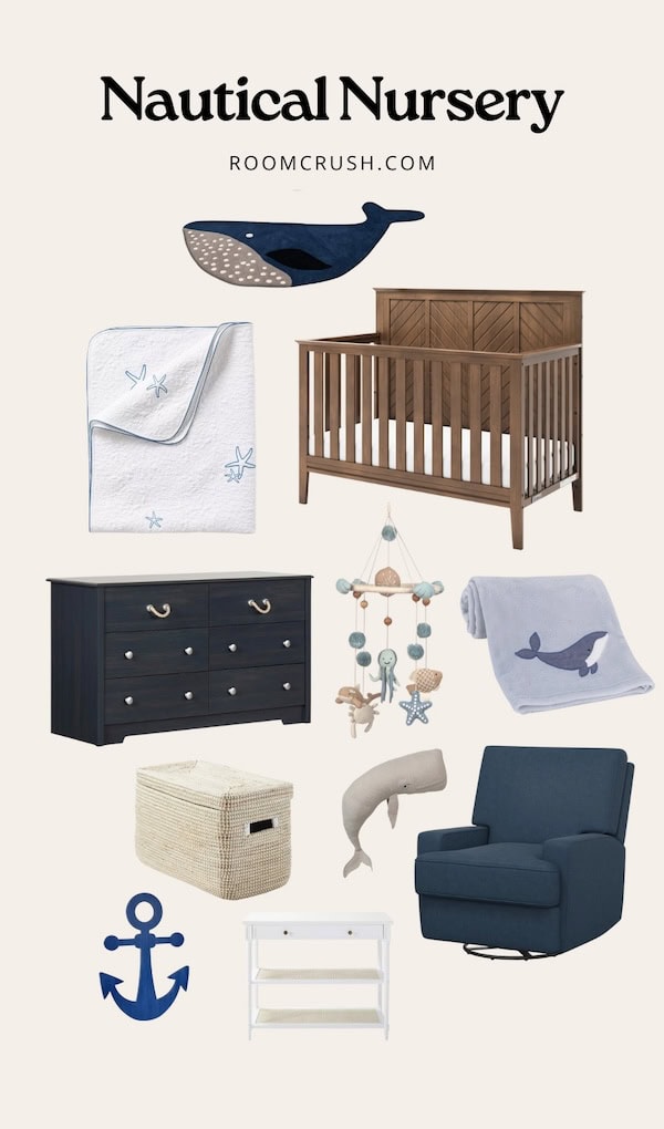 shop guide: adorable nautical nursery for ocean themed baby bedroom 