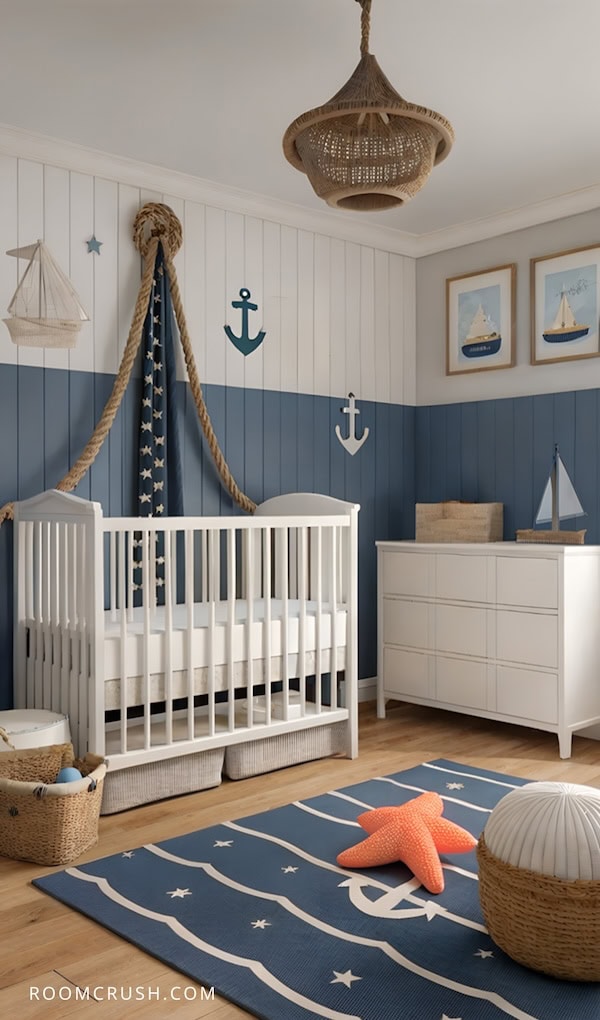 nautical nursery ideas - ocean themed nursery decor
