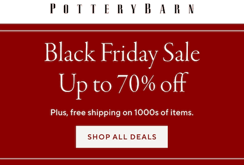 pottery barn black friday deal